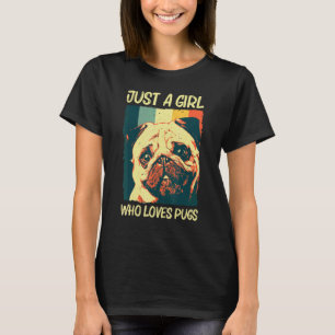 Camiseta Pug Fofo Para Meninas Crianças Pet Cão Cachorrinho