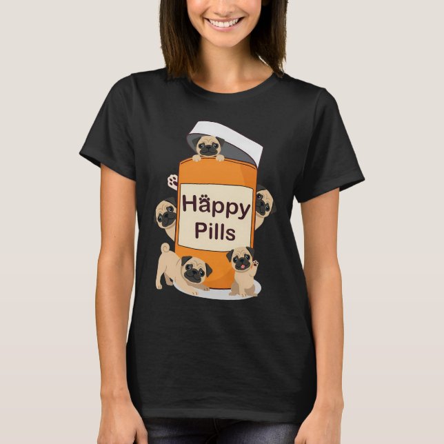 Camiseta Pug Fofo (Versão em Pé 2) (Frente)
