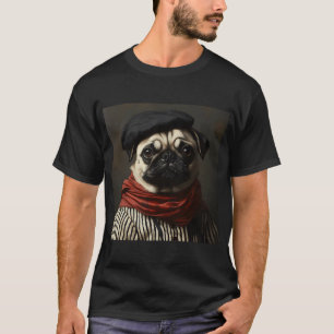 Camiseta Pug Francês - Pug de Paris dos anos 20 - Arte Anim