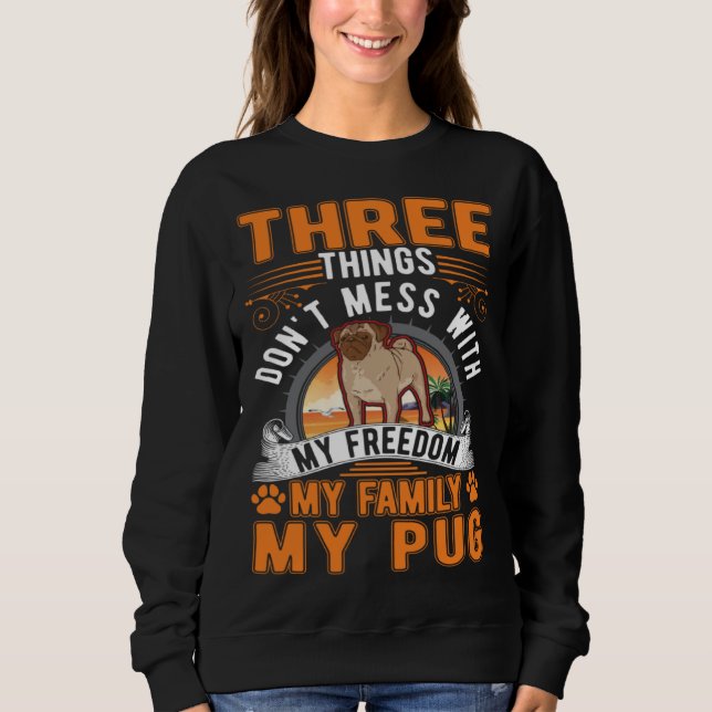 Camiseta Pug Freedom Family Pug  1 (Frente)