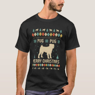 Camiseta Pug Funny Ugly Sweater Retro Para O Natal