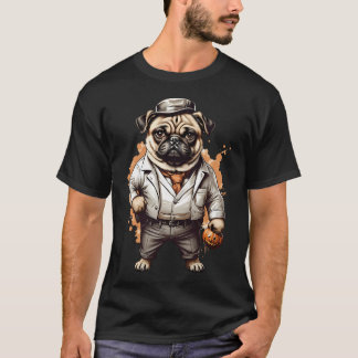 Camiseta Pug Gângster Halloween