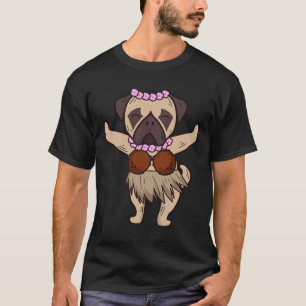 Camiseta Pug Havaiano Dança Hula Legal Aloha Animal Ativo
