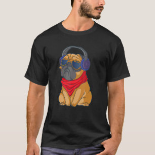 Camiseta Pug Headset Dog