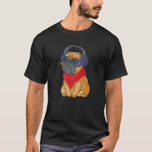 Camiseta Pug Headset Dog Premium