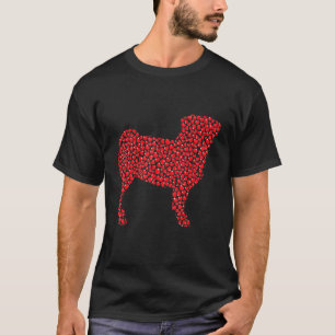 Camiseta Pug Heart Dog Lover Gifts Pug Puppy Dia de os namo