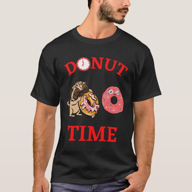 Camiseta Pug Hora do Donut Clássico 874 (Frente)
