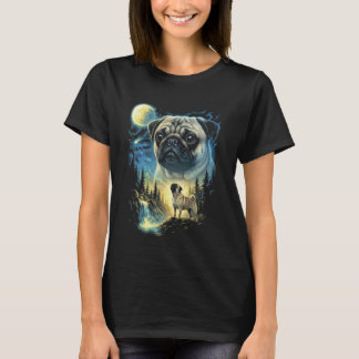 Camiseta Pug Howling to The Moon Meme Funny 90's Pug Dog Lo