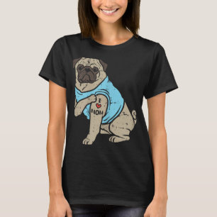 Camiseta Pug I Love Mamãe Fofo Animal Pet Dog Proprietário 