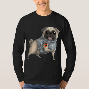Camiseta Pug I Love Mamãe Tatuagem Cachorro Engraçado Prese