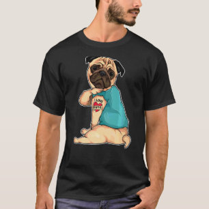 Camiseta Pug I Love Nana Tattoo Roupa Cachorro Nana Madre D