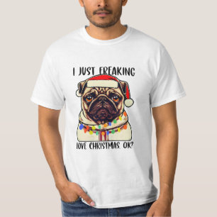 Camiseta Pug I Simplesmente Pregando O Amor O Natal Ok Pug