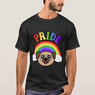 Camiseta Pug LGBTQ Arco-íris Fofo Pug Orgulho Arco-íris
