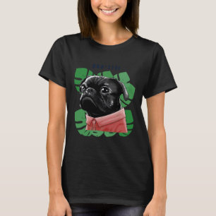 Camiseta Pug Life - Cute Pug Lovers - w Monstera deixa Cla