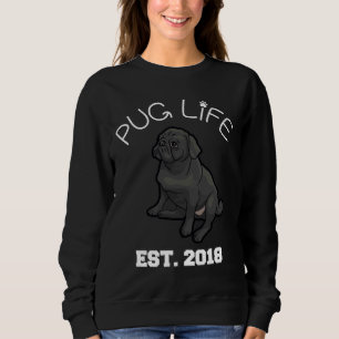 Camiseta Pug Life - Estabelecido Em 2018 - Black Pug Fited 