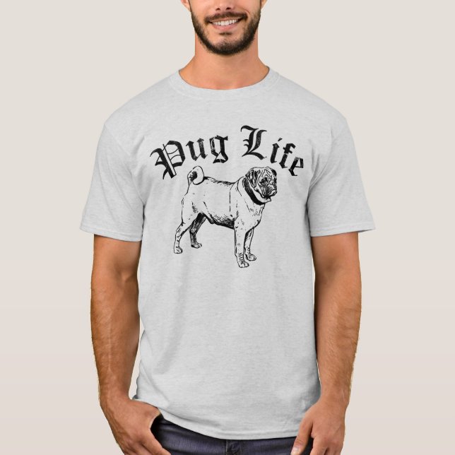 Camiseta Pug Life Funny Dog Gangster (Frente)