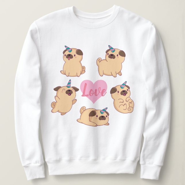Camiseta Pug Love (Frente do Design)