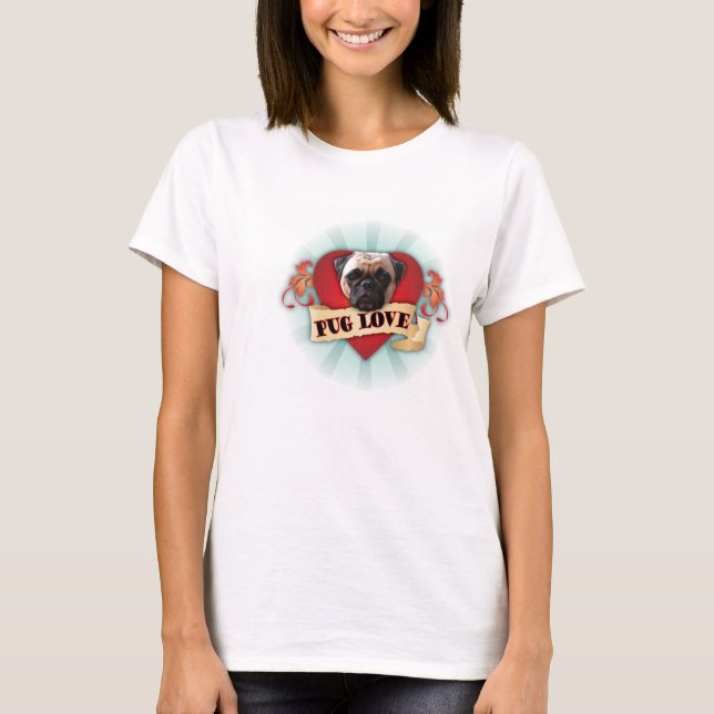 Camiseta Pug love (Frente)
