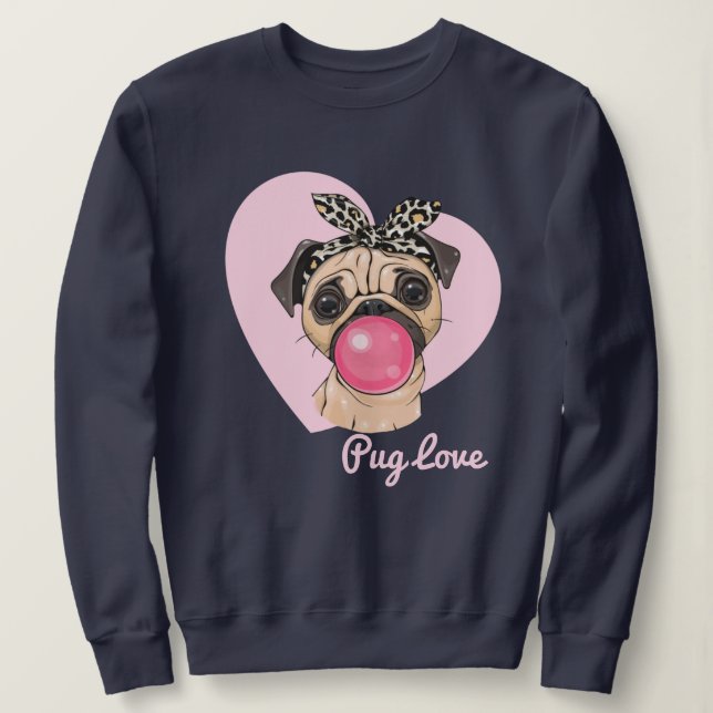 Camiseta Pug Love (Frente do Design)