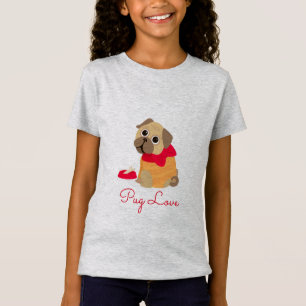 Camiseta Pug Love fofo cachorrinho amante de os animais