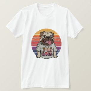 Camiseta Pug Love Vibes