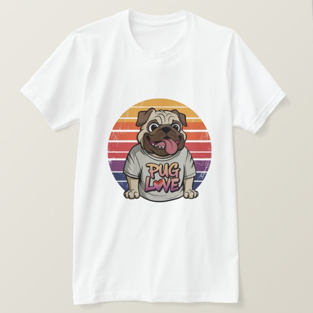 Camiseta Pug Love Vibes (Frente do Design)
