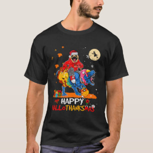 Camiseta Pug Lover Halloween Feliz Natal Hallotha