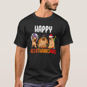 Camiseta Pug Lover Halloween Feliz Natal Hallotha