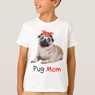Camiseta Pug Mãe Cachorro Bandana Pet Lover Pift Mulheres P