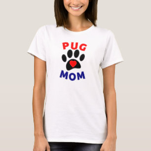 Camiseta Pug Mãe Cachorro Mãe Desenho