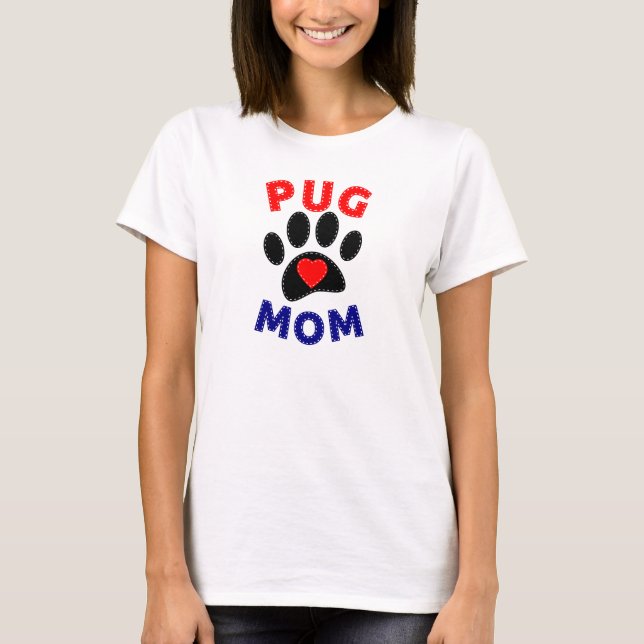 Camiseta Pug Mãe Cachorro Mãe Desenho (Frente)