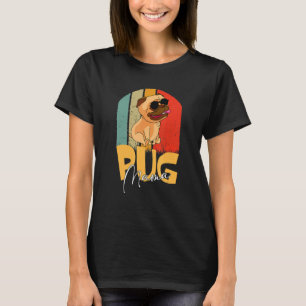 Camiseta Pug Mama Cachorro Bonito Mães Meninas Apresentam 1