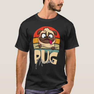 Camiseta Pug Mama Cachorro Bonito Mães Meninas Apresentam 2