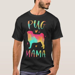 Camiseta Pug Mama Colorful Pug Gifts Dog Mãe Clássica T-Shi