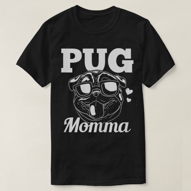 Camiseta Pug Mamma Dog Mamãe Mama Gift (Frente do Design)