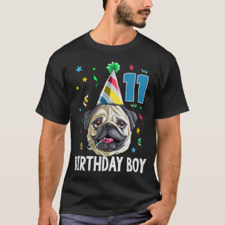 Camiseta Pug Menino de Aniversário 11