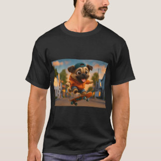 Camiseta Pug Misturado de Skate
