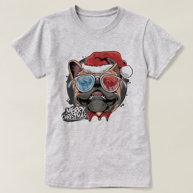 Camiseta Pug Natal (Frente do Design)