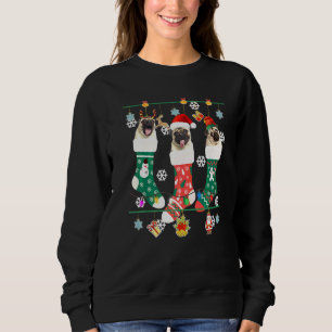 Camiseta Pug Natalino Fofo em Meia Natal Rena Papai Noel El