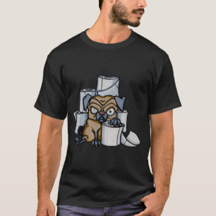 Camiseta Pug naturalmente rabugento com a frase "Boas Vibra