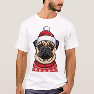 Camiseta Pug no Natal