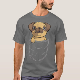 Camiseta Pug no saco de bolso de mama
