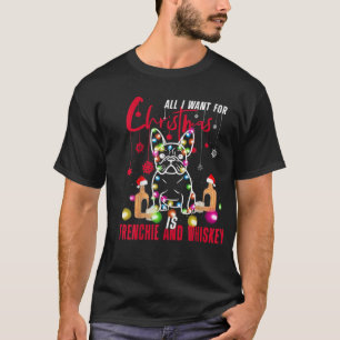 Camiseta Pug o que eu quero no Natal é Frenchie e Rums
