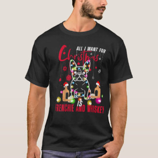 Camiseta Pug o que eu quero no Natal é Frenchie e Rums