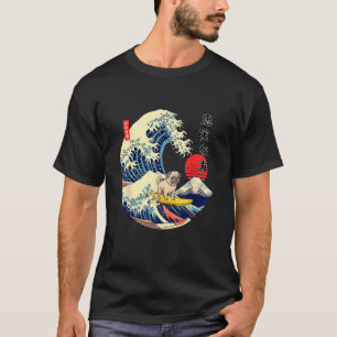Camiseta Pug Onda Kanagawa Japonesa Surf Cachorro Leal