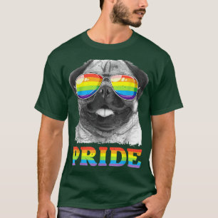 Camiseta Pug Orgulho gay LGBT Sinalizador do arco-íris Ócul