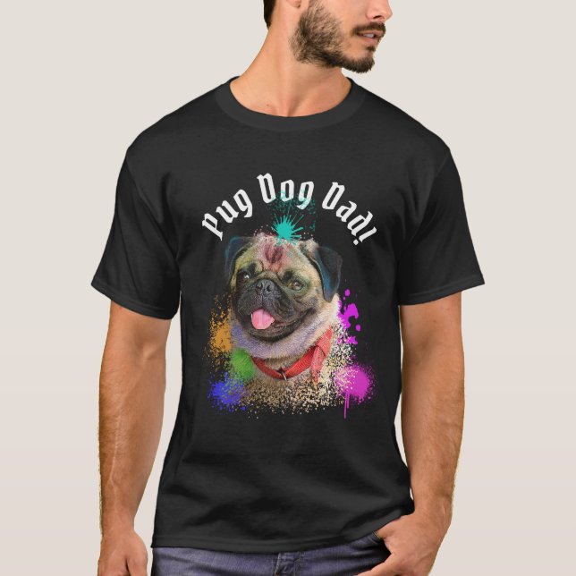Camiseta Pug Pai Cachorro Melhor Pai Nunca (Frente)