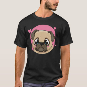 Camiseta Pug Pai Divertido Amante de Cachorro Fofo Desenho