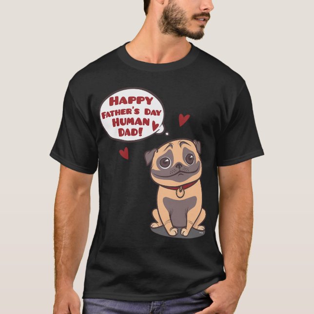 Camiseta Pug Pai Humano (Frente)