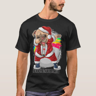 Camiseta Pug Papai Noel Dabbing Feliz Natal Pugmas - Pug Me